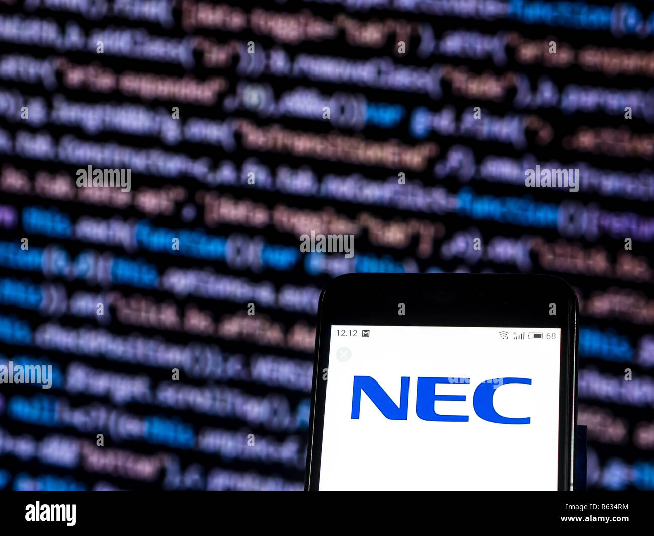 Kiev, Ukraine. 19Th Mar, 2018. NEC Corp logo de l'entreprise de technologie de l'information vu affichée sur téléphone intelligent. Crédit : Igor Golovniov SOPA/Images/ZUMA/Alamy Fil Live News Banque D'Images