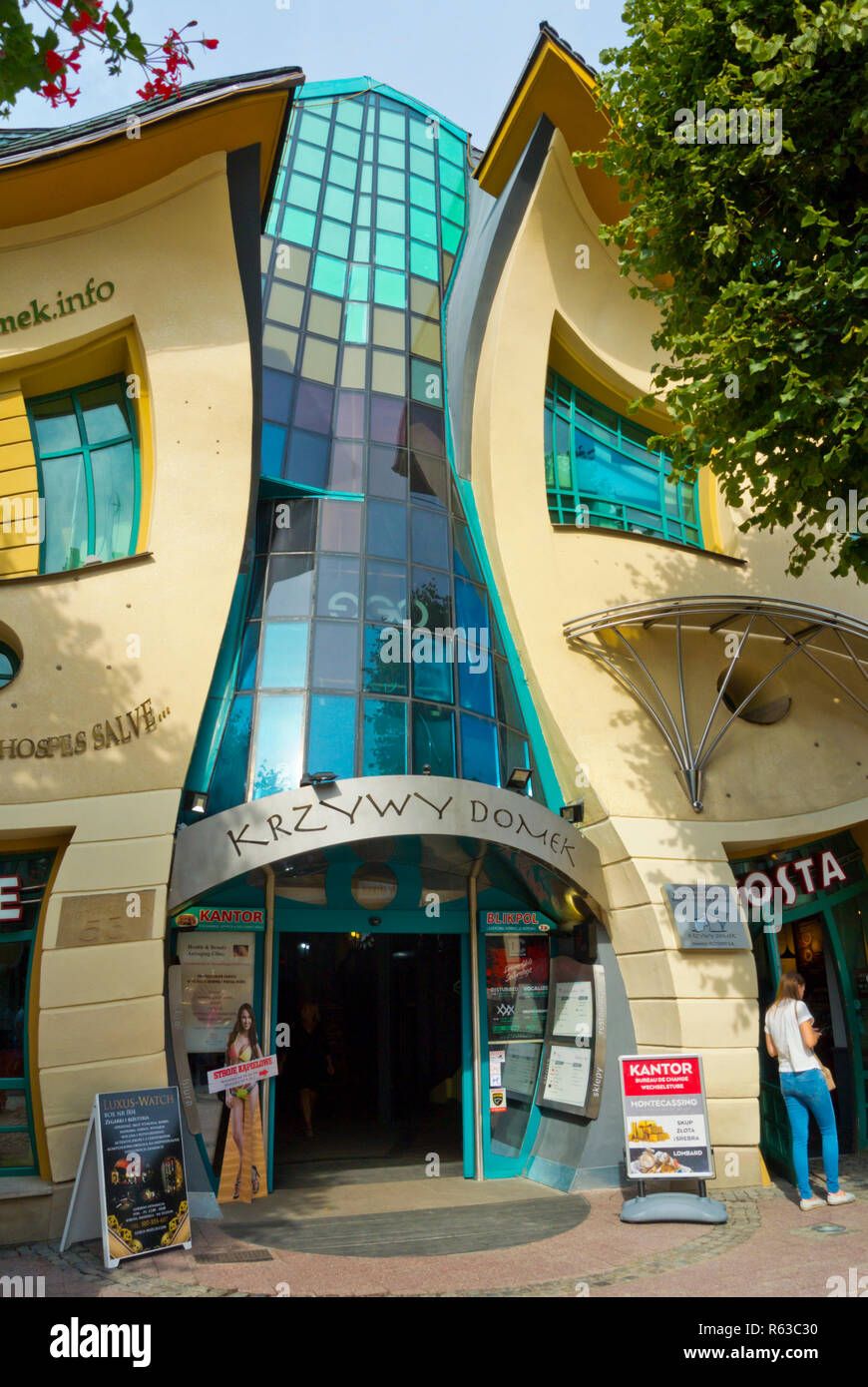 La maison tordue (Krzywy Domek, Crooked House, Bohaterow Monte Cassino, Sopot, Pologne Banque D'Images