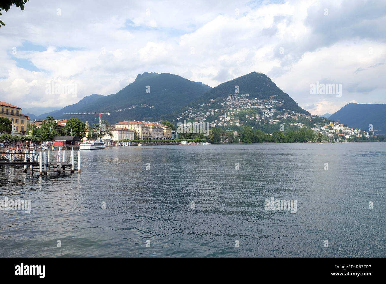 Au lac de Lugano de Lugano, Suisse, Tessin, Suisse Banque D'Images
