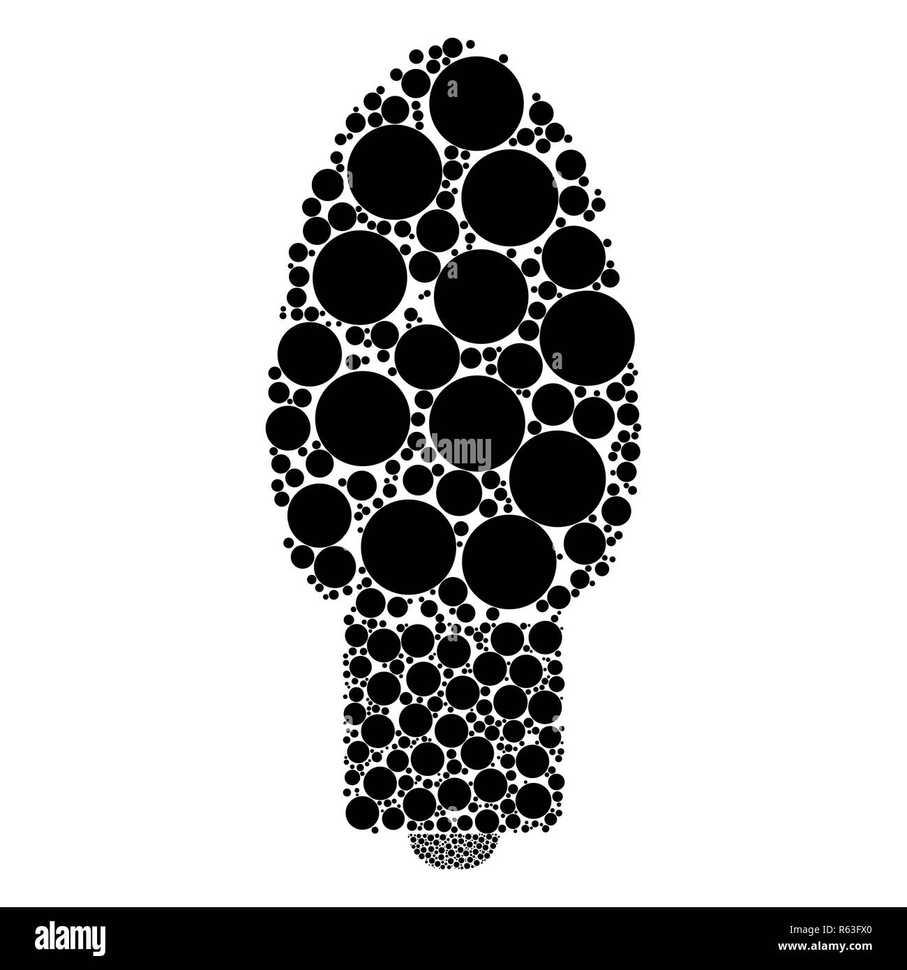 Ampoule de noël points isolé sur fond blanc Banque D'Images