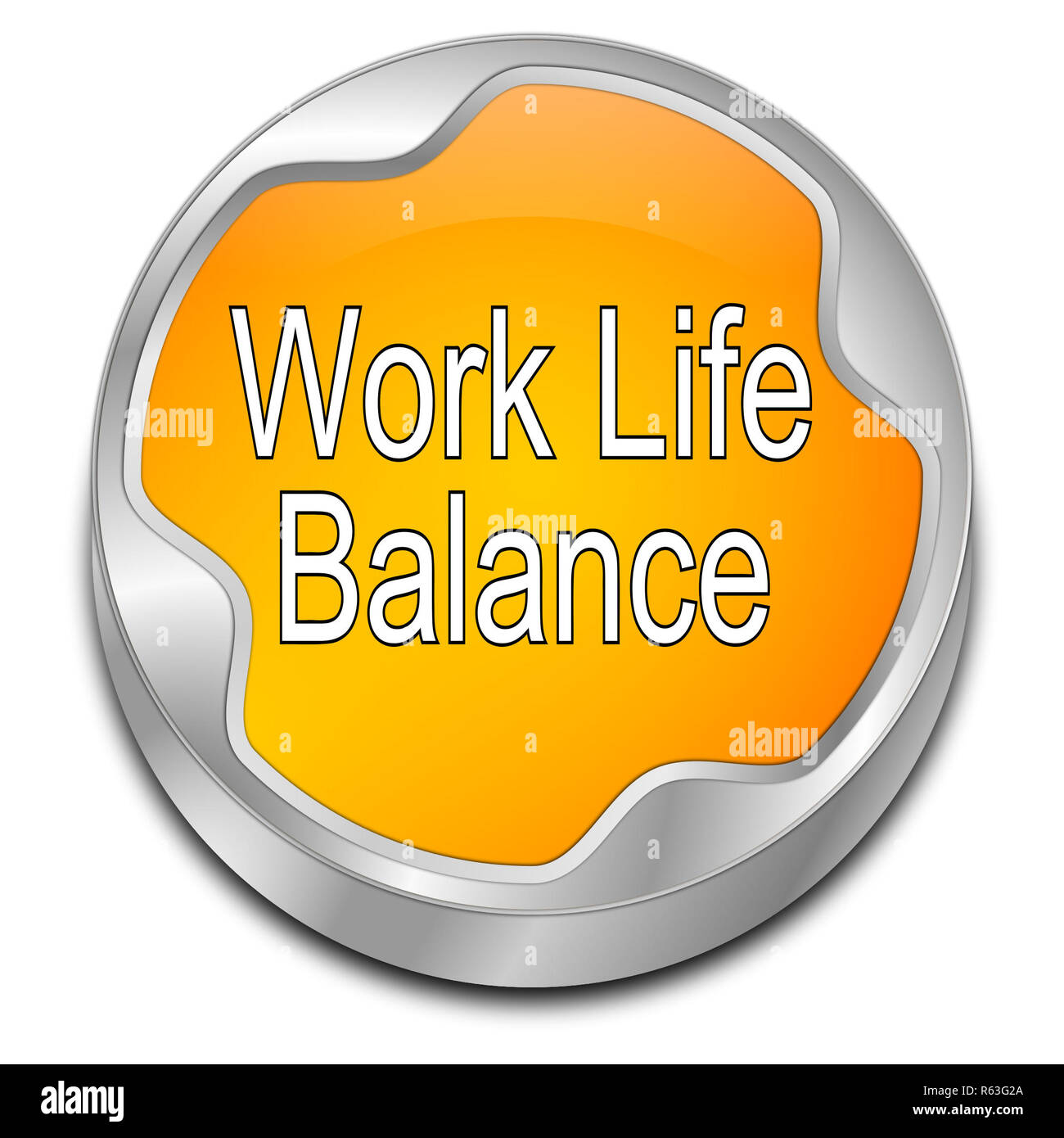 Bouton orange Work Life Balance - 3D illustration Banque D'Images