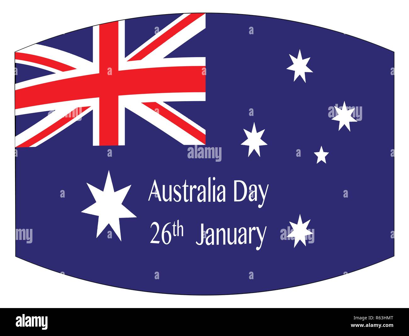 Drapeau australien avec le texte l'Australie Jour 26 Janvier Illustration de Vecteur