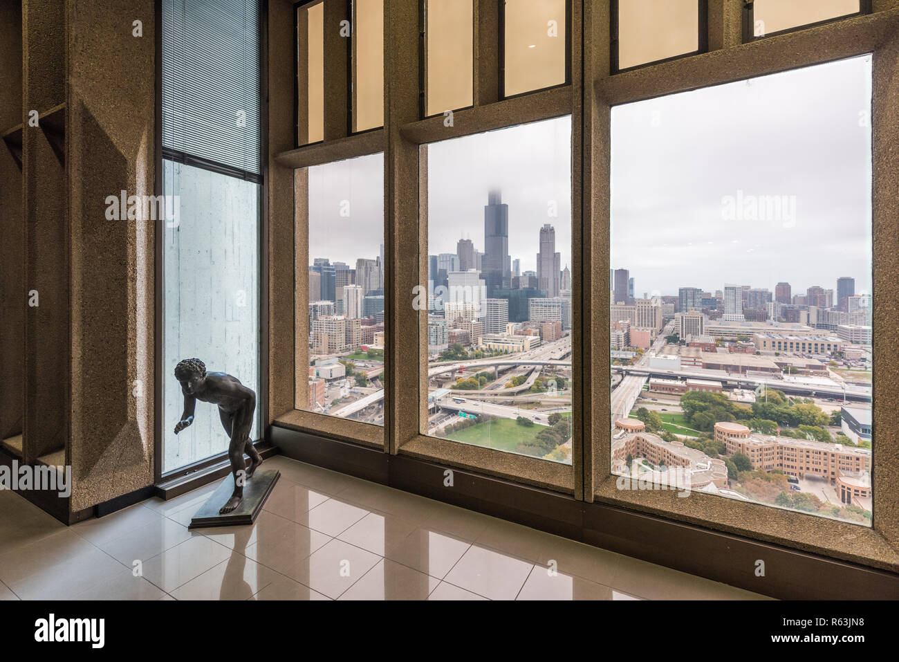 Penthouse dans University Hall sur le campus de l'Université de l'Illinois à Chicago Banque D'Images