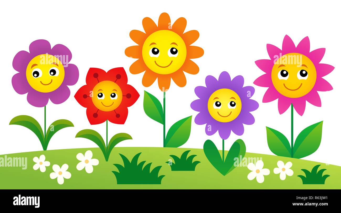 Sujet de droit 4 Happy flowers Banque D'Images