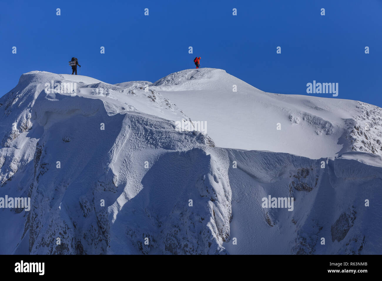 Randonnées en montagne en hiver Banque D'Images