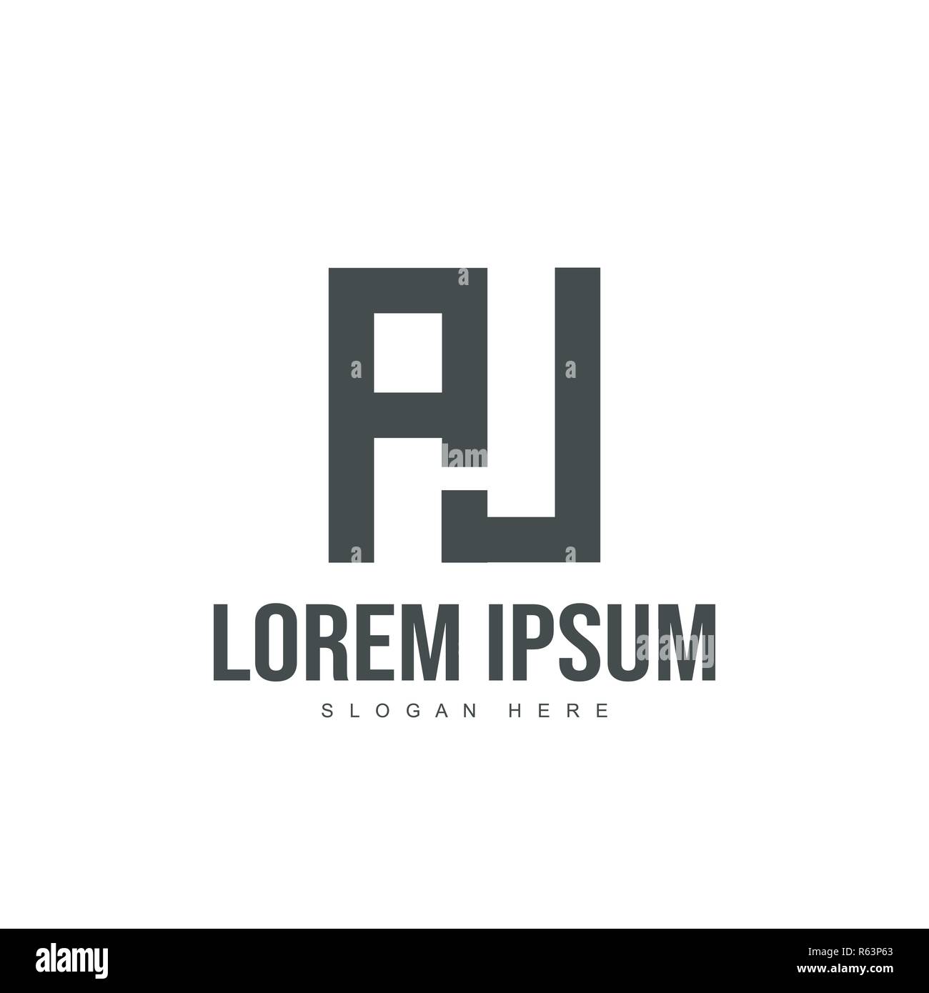 Template design logo AJ. Logo design Modèle de lettre initiale Illustration de Vecteur