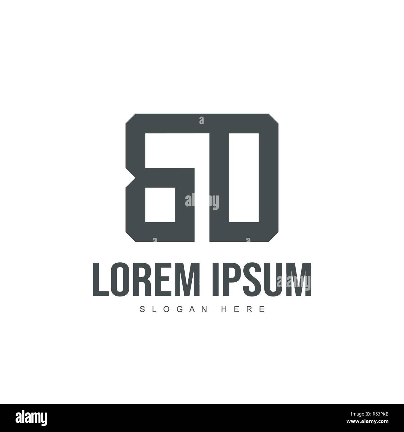 BD Lettre logo design. Logo design Modèle de lettre initiale Illustration de Vecteur