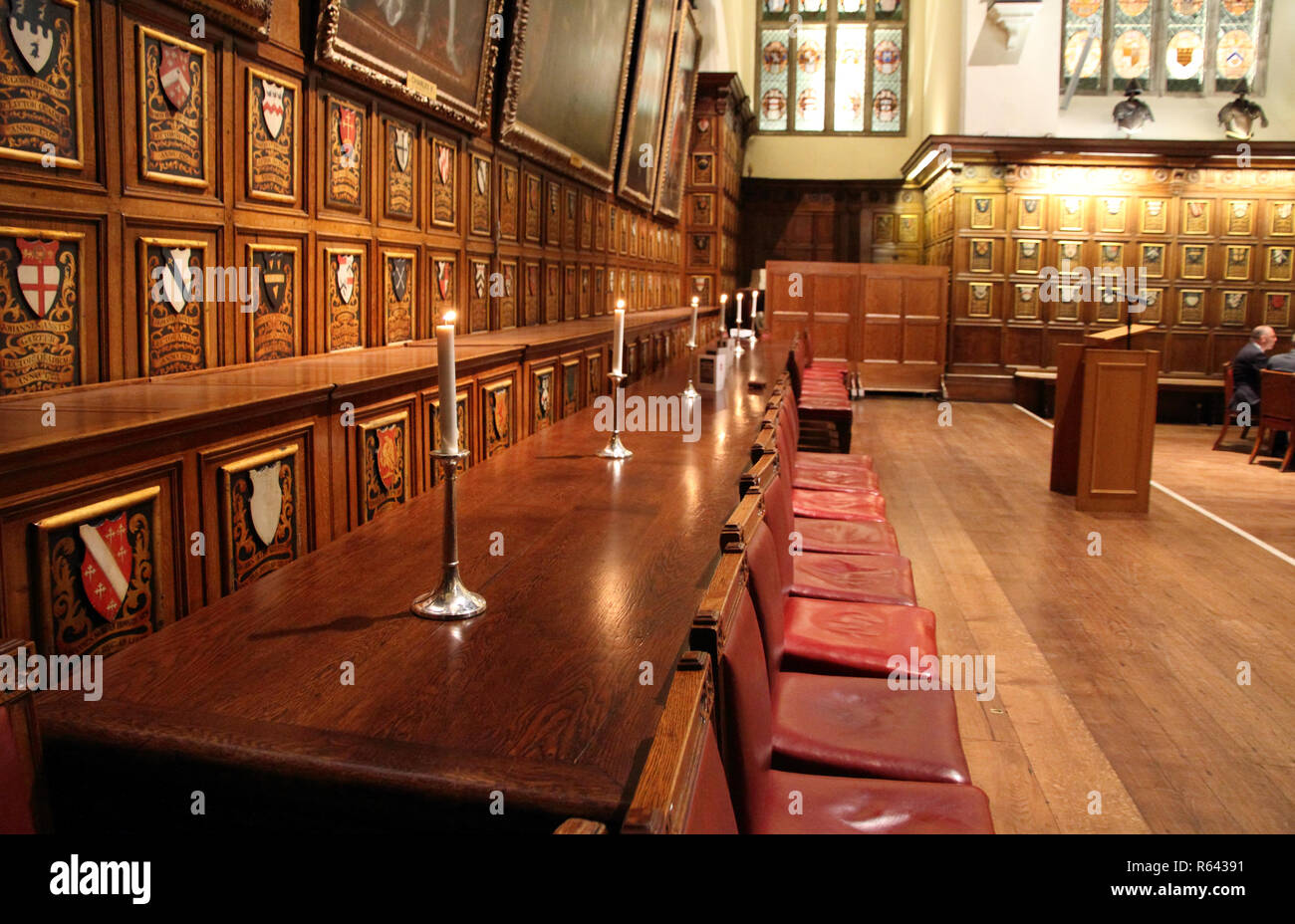 Middle Temple Hall,le Temple,Ville de Londres a été construite pendant le règne de la reine Elizabeth 1ère. Banque D'Images