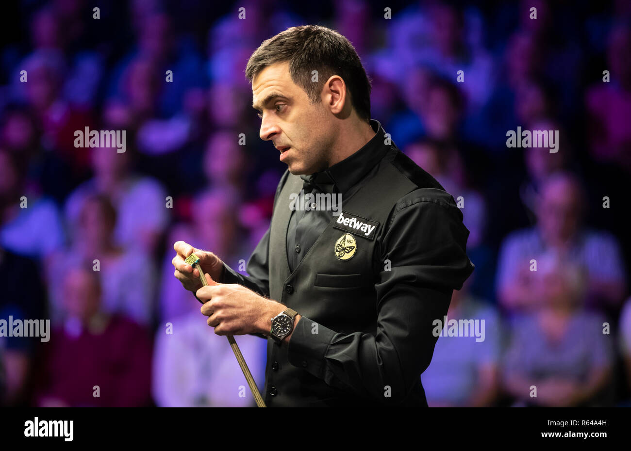 Ronnie O'Sullivan pendant sept jours du Championnat du Royaume-Uni Betway au York Barbican. Banque D'Images