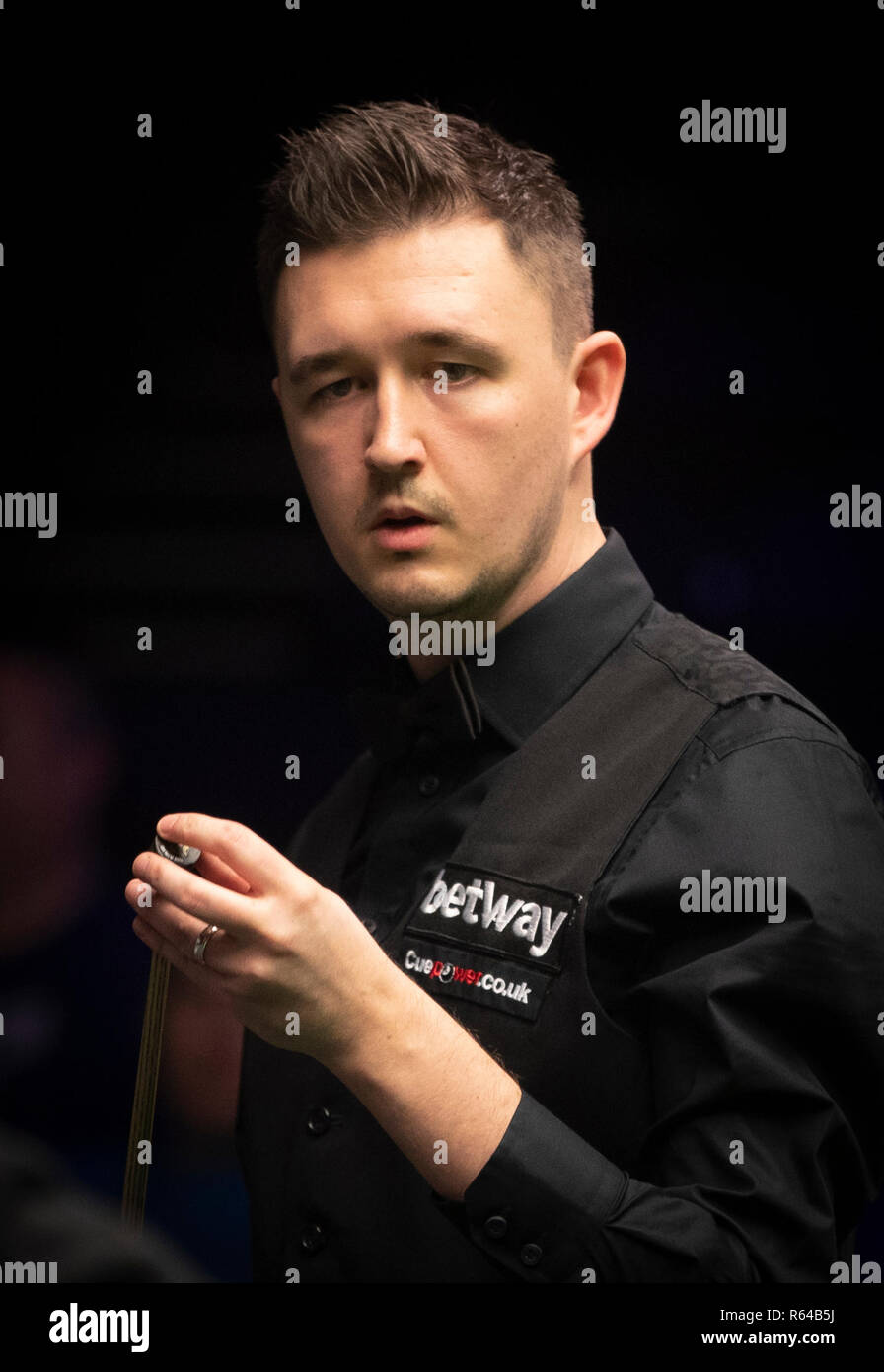 Kyren Wilson pendant sept jours du Championnat du Royaume-Uni Betway au York Barbican. Banque D'Images