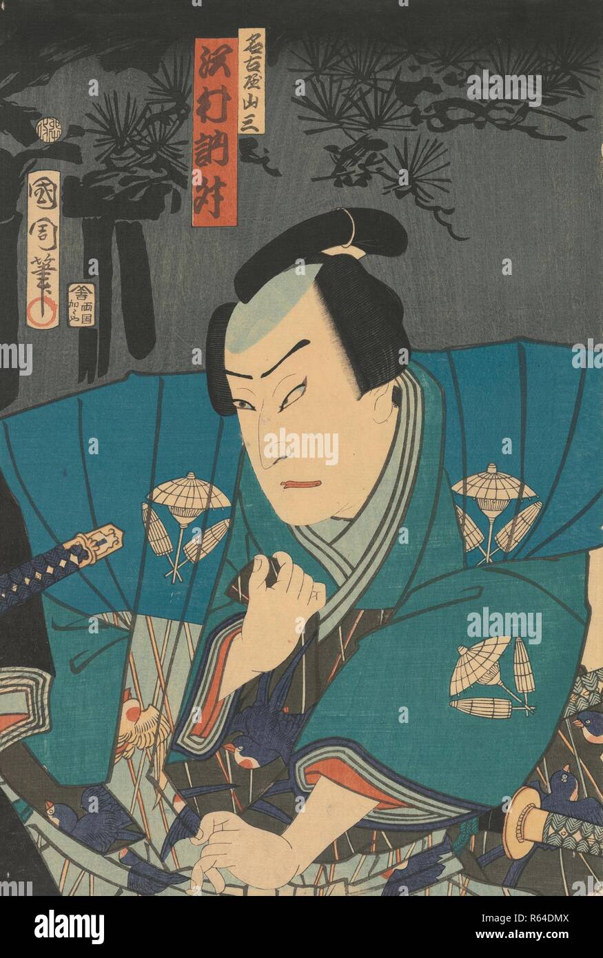 L'Acteur Sawamura Tossho dans le rôle de Nagoya sanza, une feuille d'un polyptyque. Date : le dixième mois de 1867. Dimensions : 37 cm x 25 cm. Musée : Musée Van Gogh, Amsterdam. Auteur : KUNICHIKA TOYOHARA,. Banque D'Images