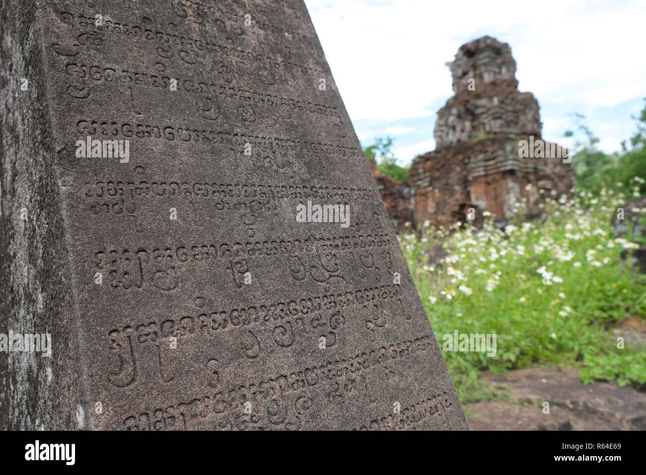 Mon fils Vietnam - ancient scripts parmi les les ruines de temples hindous de la dynastie Champa Banque D'Images