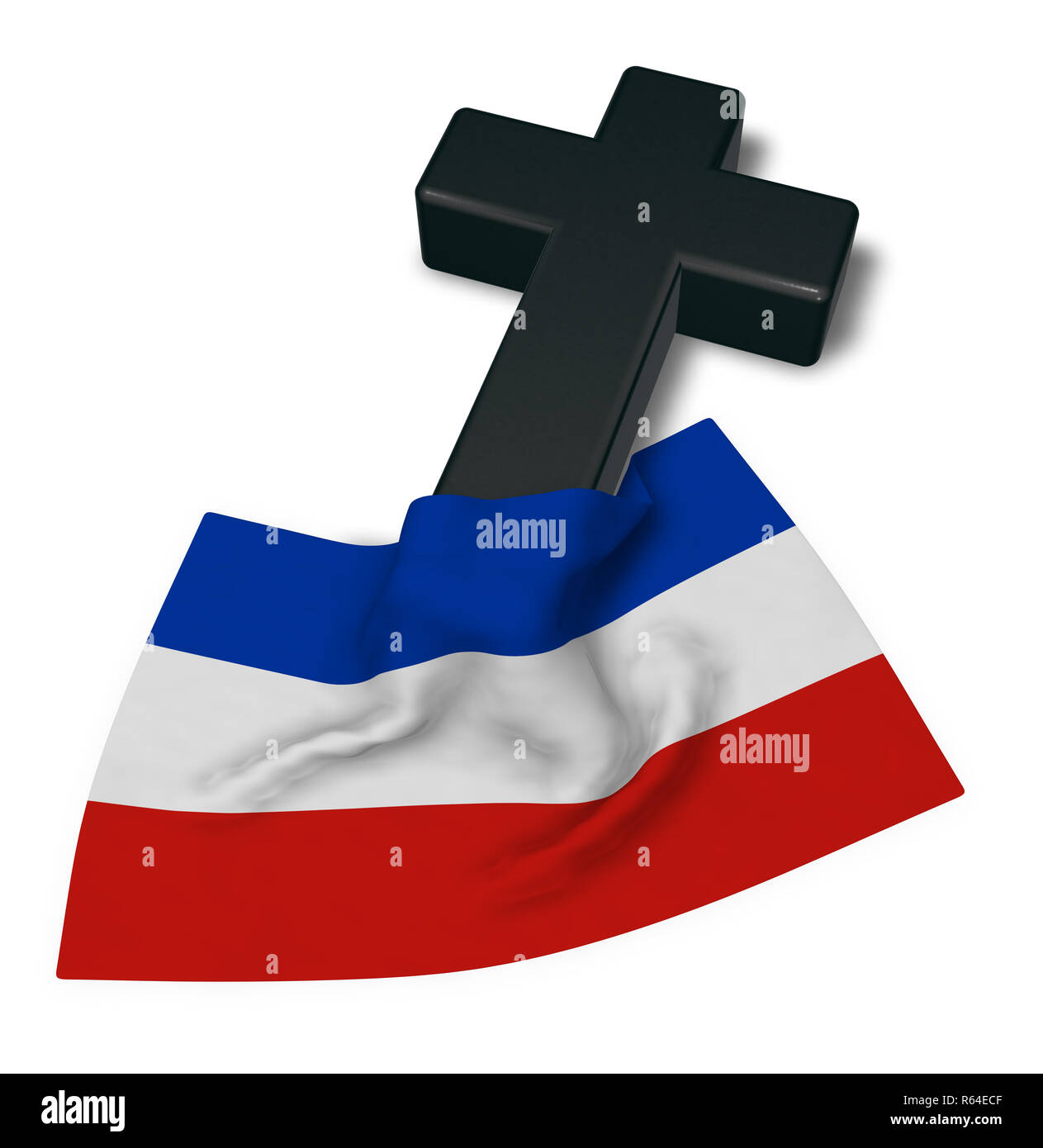 Croix chrétienne et d'un drapeau du Schleswig-Holstein Banque D'Images
