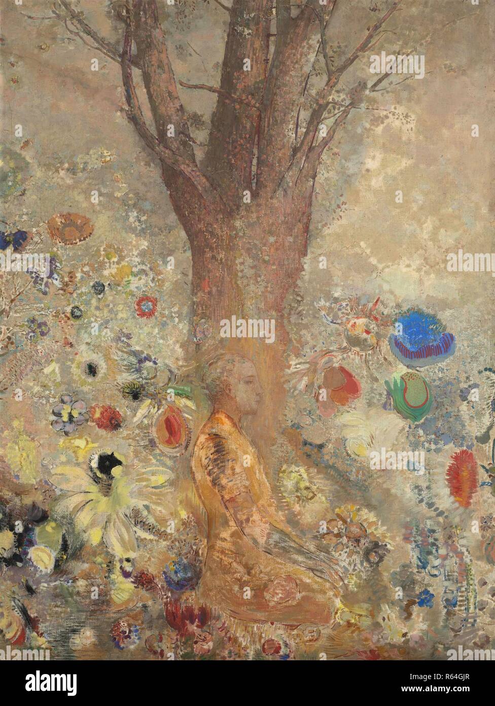 Le Bouddha. Date : 1904. Dimensions : 159,8 cm x 121,1 cm, 162 cm x 123,3 cm. Musée : Musée Van Gogh, Amsterdam. Auteur : REDON, Odilon. Odilon Redon. Banque D'Images