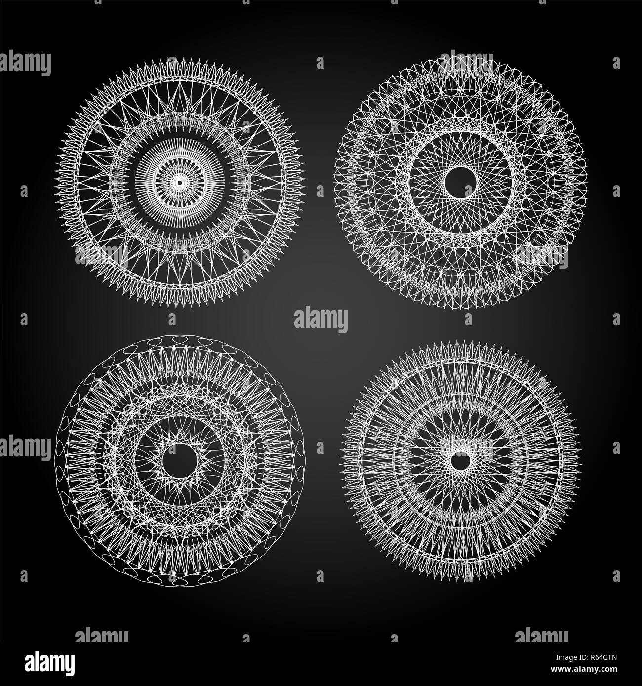 Mandala pour la peinture. Ornement de cercle. L'élément de conception. Guilloché Banque D'Images