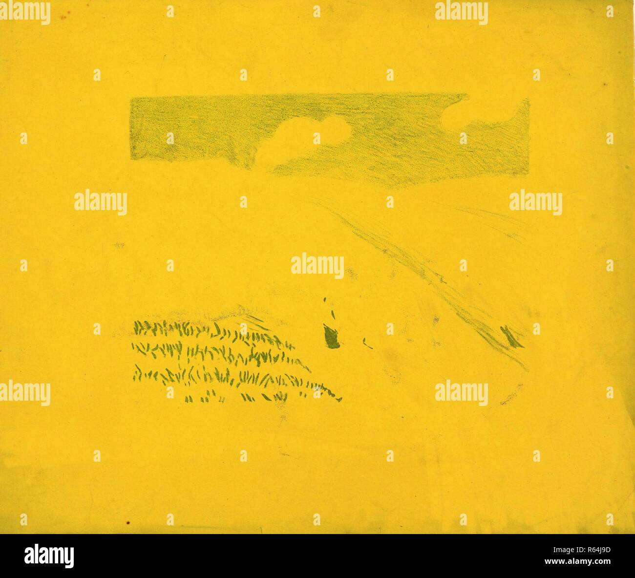 La preuve de l'essai du paysage (la fin de la journée) (Paysage (La fin du jour)) de l'album L'Estampe originale (Album II). Dimensions : 40,8 cm x 48,2 cm, 23 cm x 30 cm. Musée : Musée Van Gogh, Amsterdam. Auteur : Sérusier, PAUL. Banque D'Images