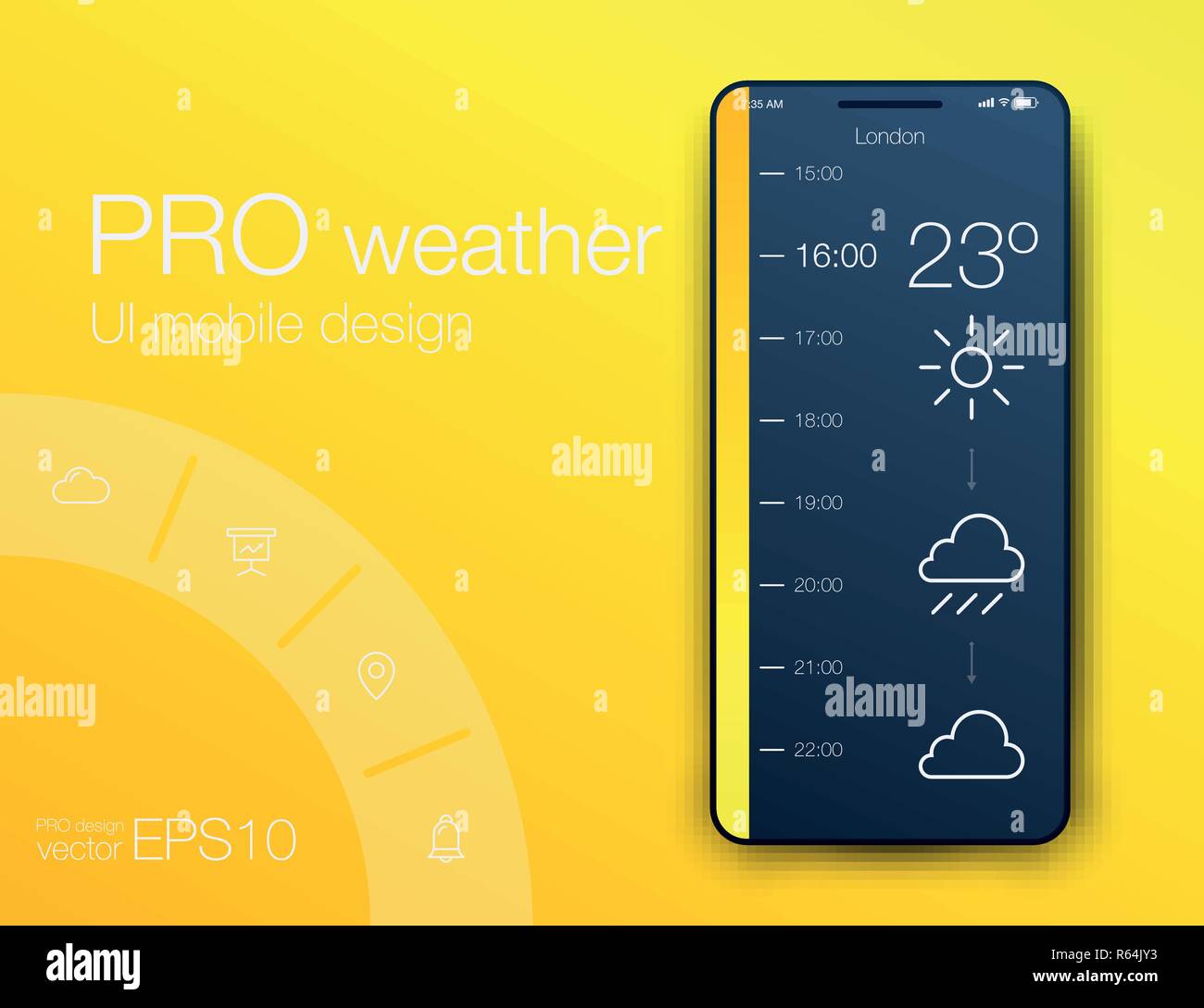 Météo App Ux Design. Eps vectoriel Stock Illustration de Vecteur