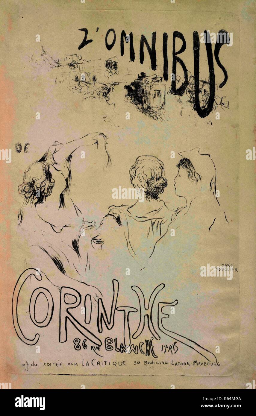 Affiche pour la revue L'Omnibus de ce moment à Paris. Dimensions : 52,7 cm x 35,1 cm, 48,5 cm x 31 cm. Musée : Musée Van Gogh, Amsterdam. Auteur : Mouclier, Marc. Banque D'Images