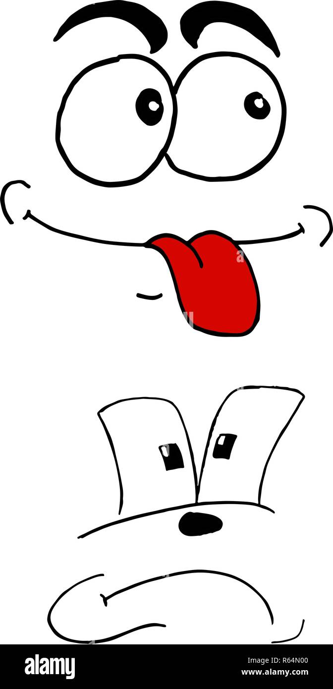 Ensemble de deux expressions faciales - Vector Illustration de Vecteur