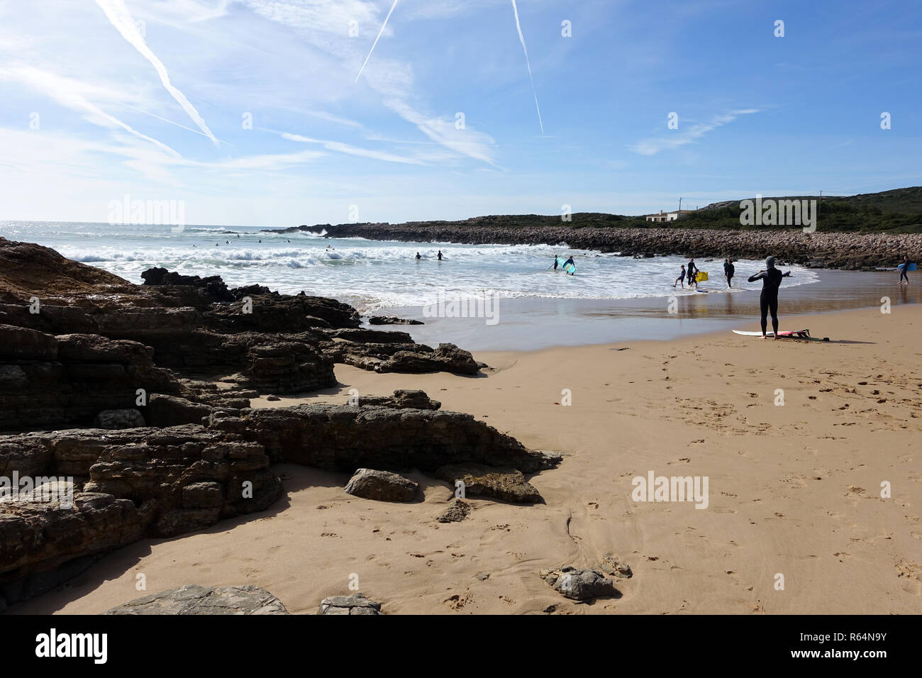 Praia do Ingrina dans l'Algarve, PORTUGAL Banque D'Images
