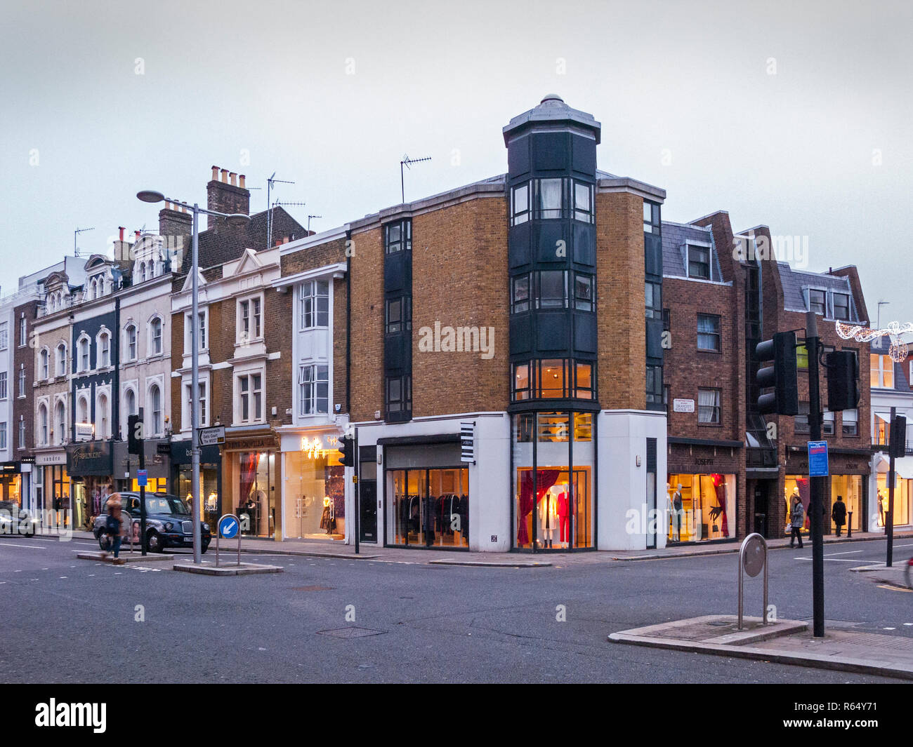 Brompton Road et Draycott Avenue, Chelsea, Londres Banque D'Images