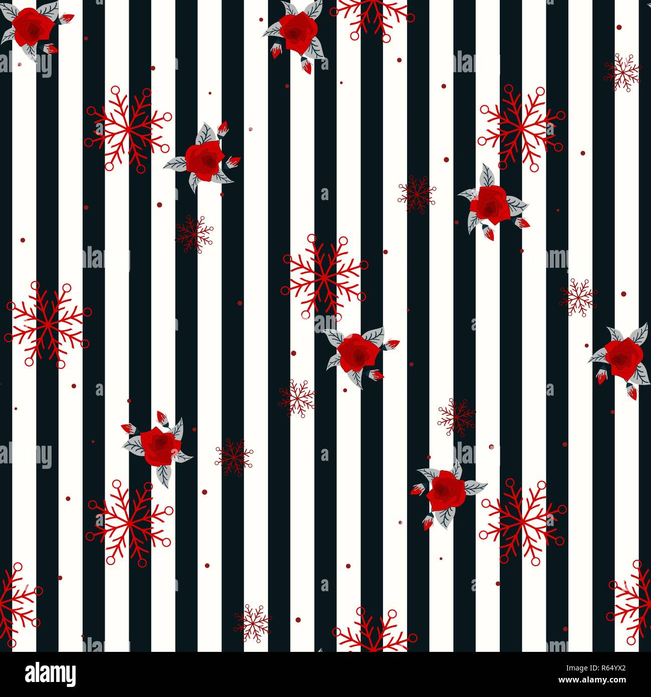 Résumé géométrique transparente avec motif à rayures horizontales blanches et noires et de fleurs snowflake. Illustration vecteur EPS 10. Illustration de Vecteur