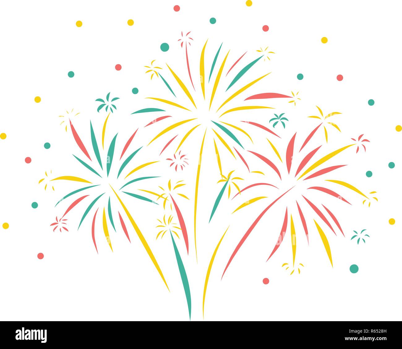 Firework Hand Drawn Vector Illustration Isole Scene D Artifice Colore Carte De Voeux Bonne Annee Fete Anniversaire Festival Fete 4e Juillet Invitation Affiches Anniversaire Mariage Image Vectorielle Stock Alamy