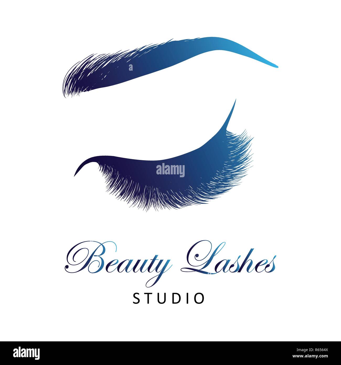 Des yeux et sourcils élégante dame avec plein de fouet Illustration de Vecteur