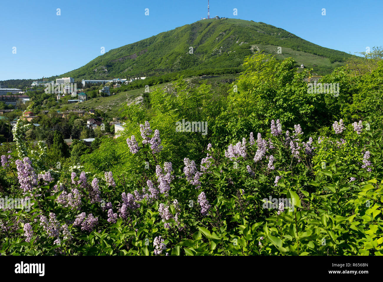 Vue sur le majestueux mont Mashuk de Pyatigorsk Banque D'Images
