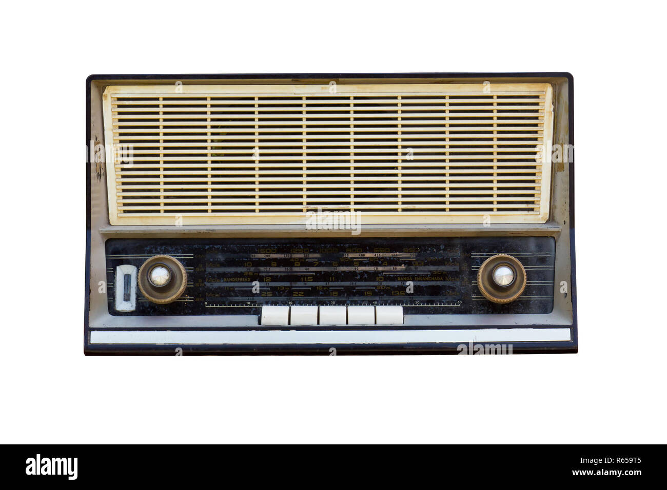 Vieille radio isolated Banque D'Images