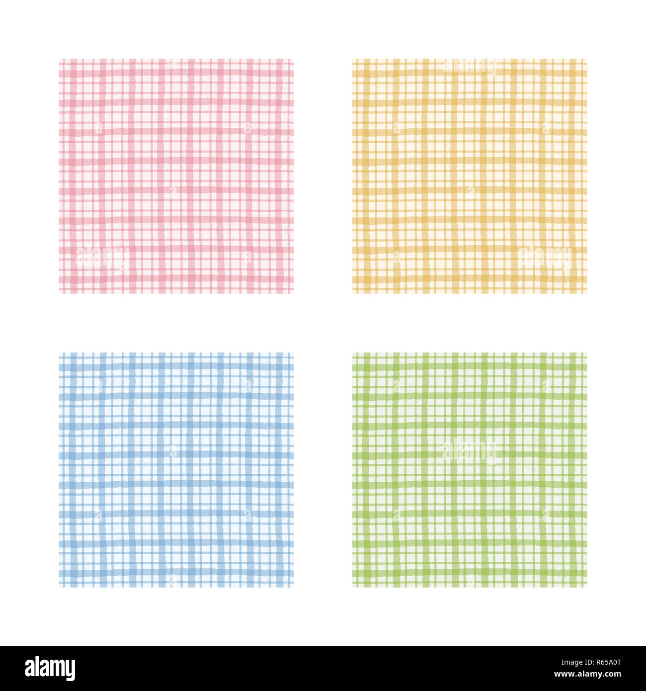 Jeu de damier, rose, orange, vert et bleu motif vichy Banque D'Images
