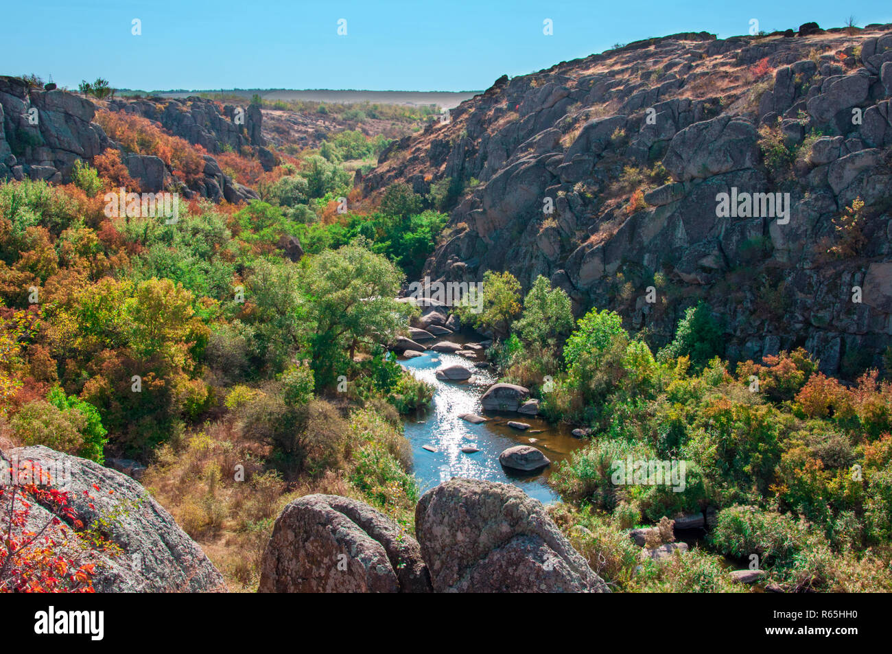 Dans Aktovsky Kanyoin Mertvovod River Banque D'Images