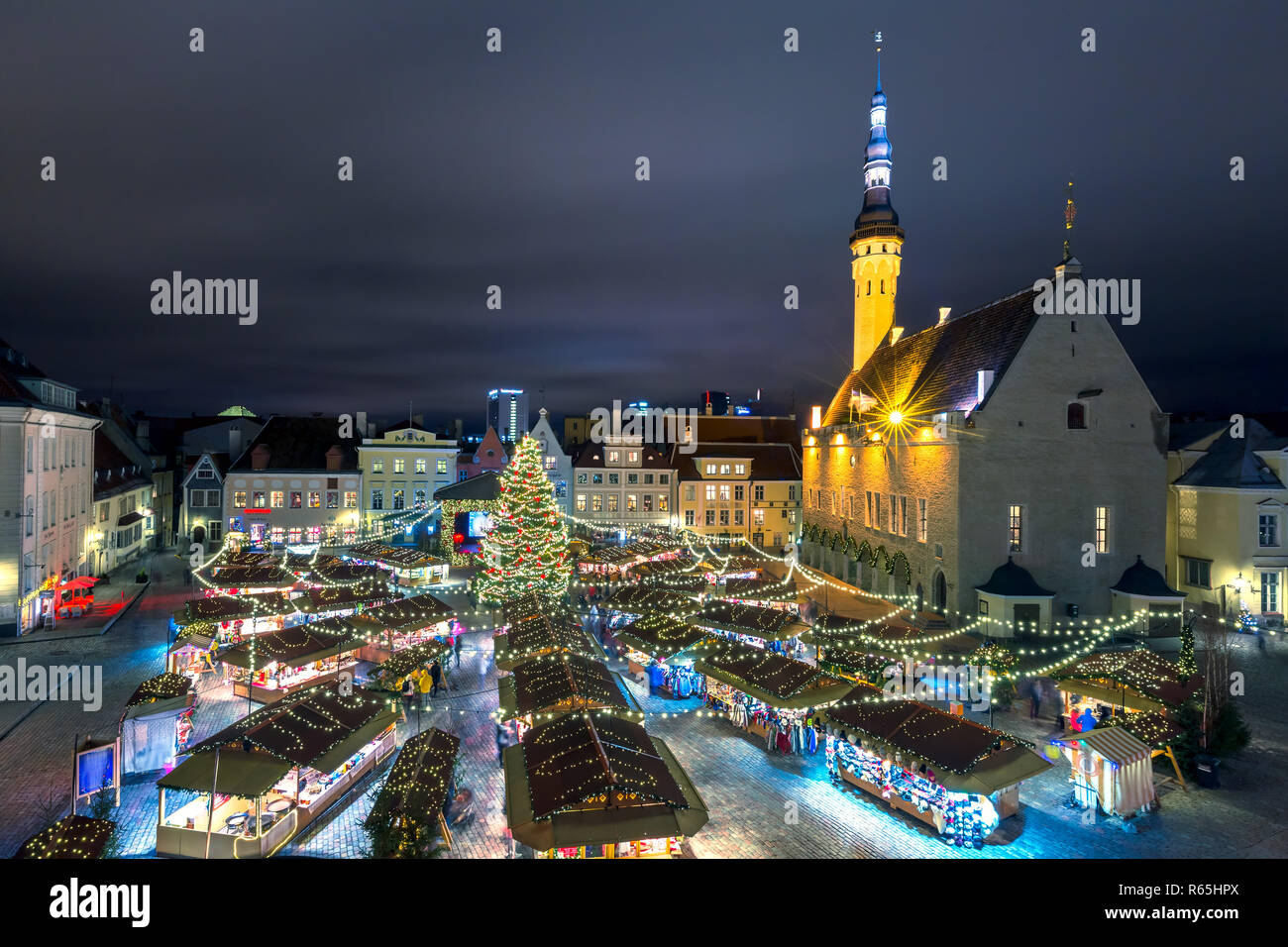 Marché de Noël à Tallinn, Estonie Banque D'Images