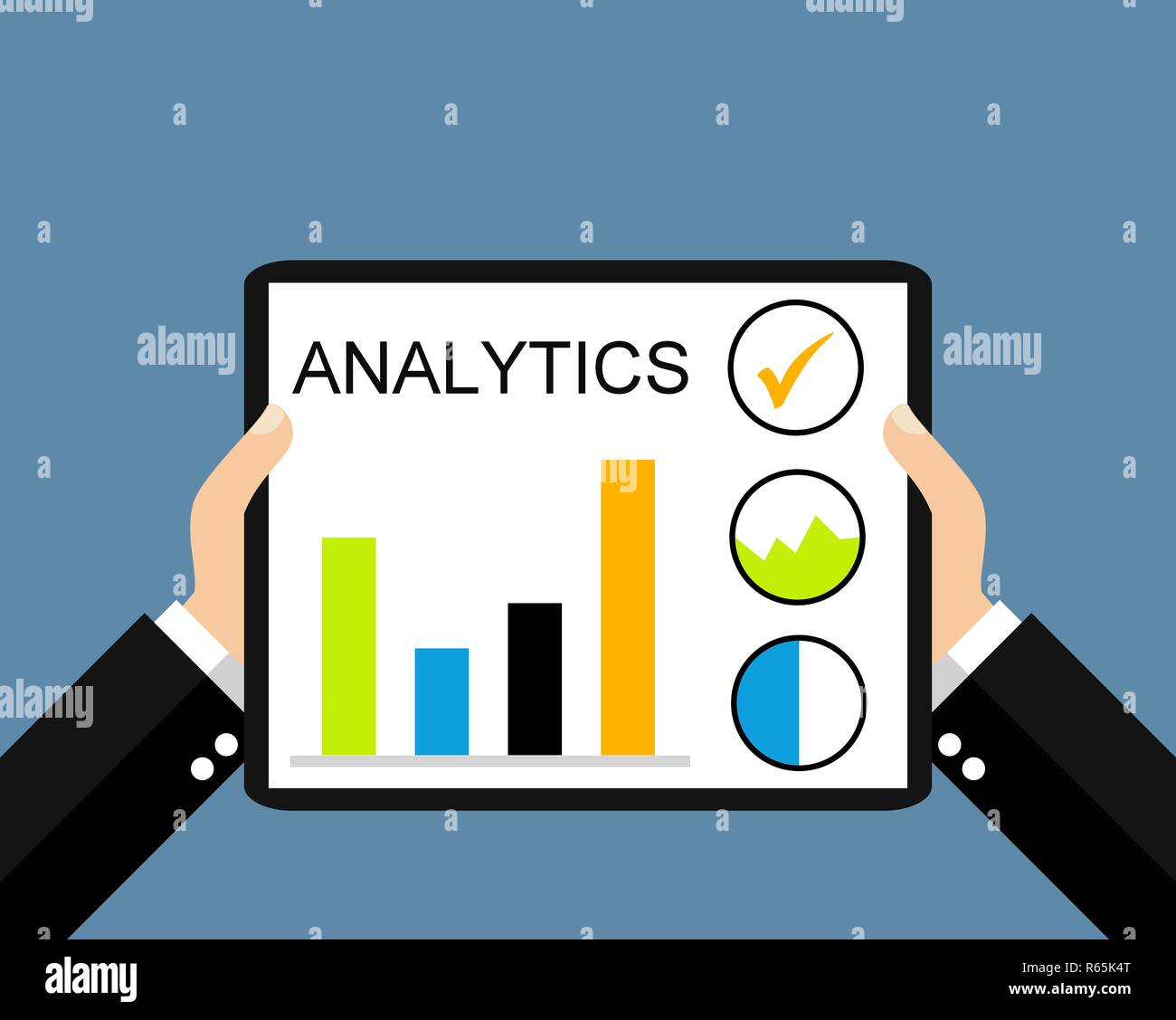 Tablet affiche des données analytics Banque D'Images