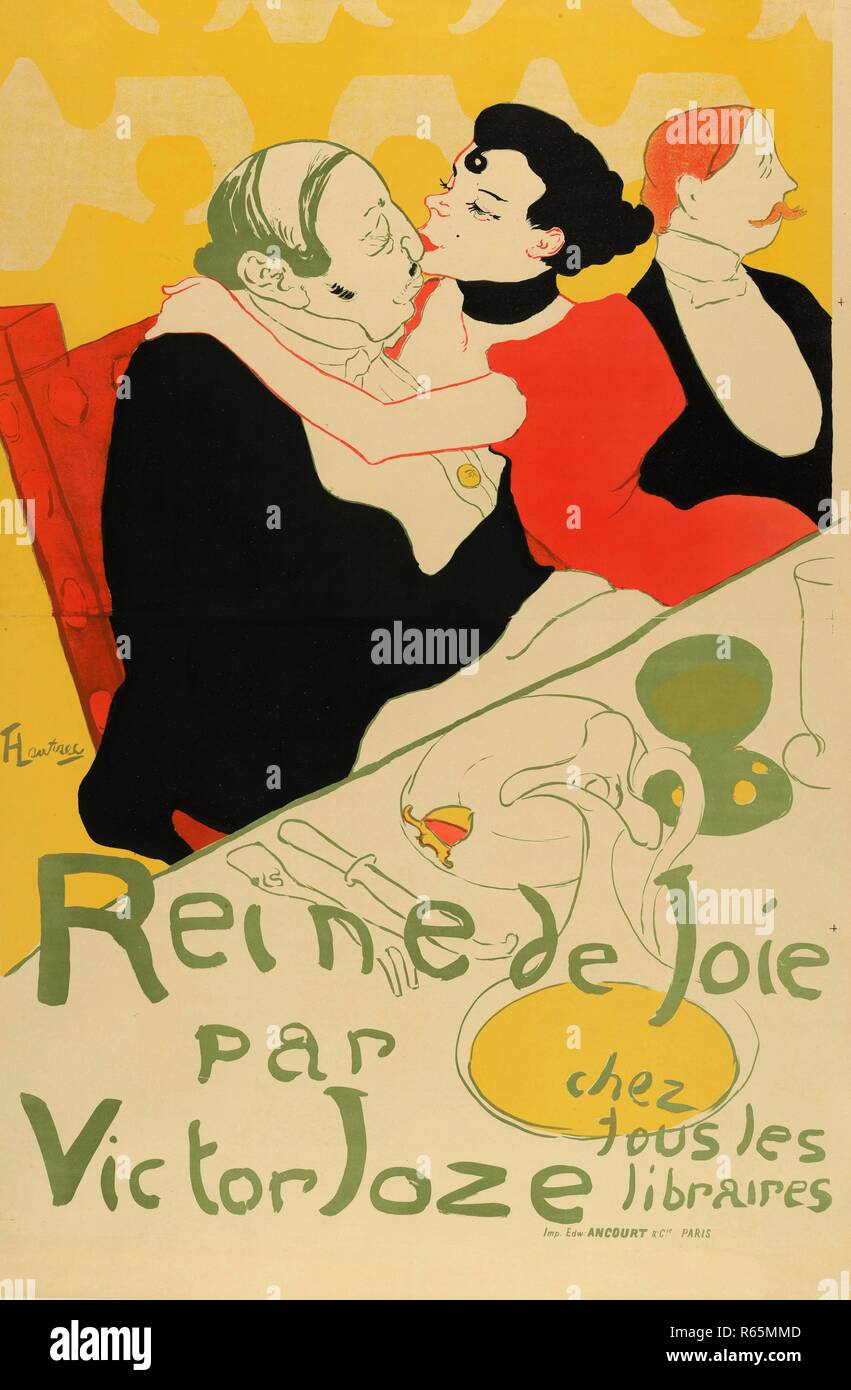Affiche pour la nouvelle reine de joie, mœurs du demi-monde par Victor Joze. Dimensions : 151,5 cm x 100 cm, 137 cm x 93,2 cm, 159 cm x 107 cm. Musée : Musée Van Gogh, Amsterdam. Auteur : de Toulouse-Lautrec, Henri. Henri de Toulouse-Lautrec. après Henri de Toulouse-Lautrec. Banque D'Images