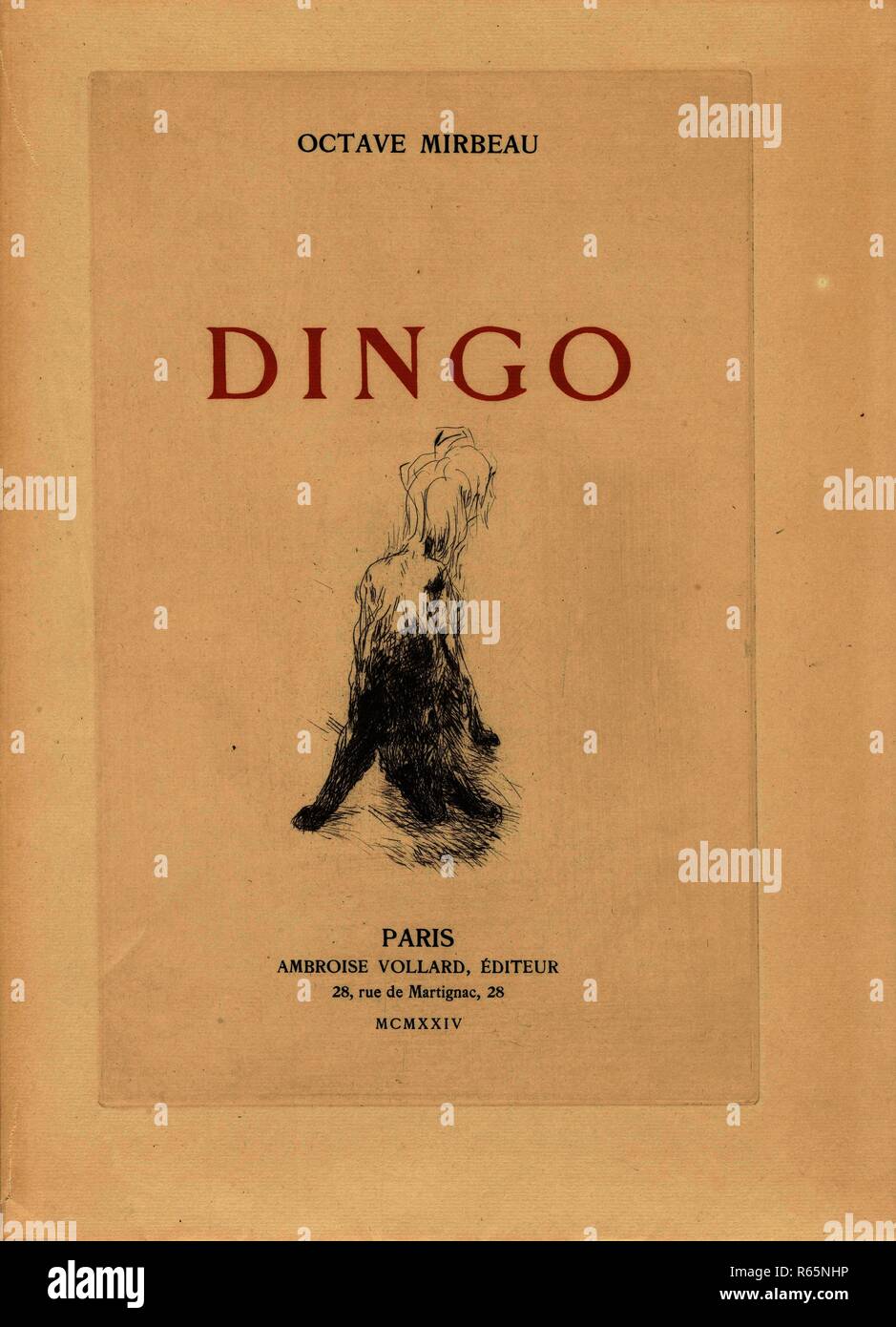 Livre d'artistes Dingo par Octave Mirbeau. Dimensions : 38,5 cm x 27,8 cm, 3,3 cm x 39,6 cm, 29,1 cm x 5,1 cm. 55 eaux-fortes et la typographie en noir et un ensemble de quatorze eaux-fortes en noir sur papier vergé, non liés dans une couverture de papier, dans un coffret en deux volumes. Musée : Musée Van Gogh, Amsterdam. Banque D'Images