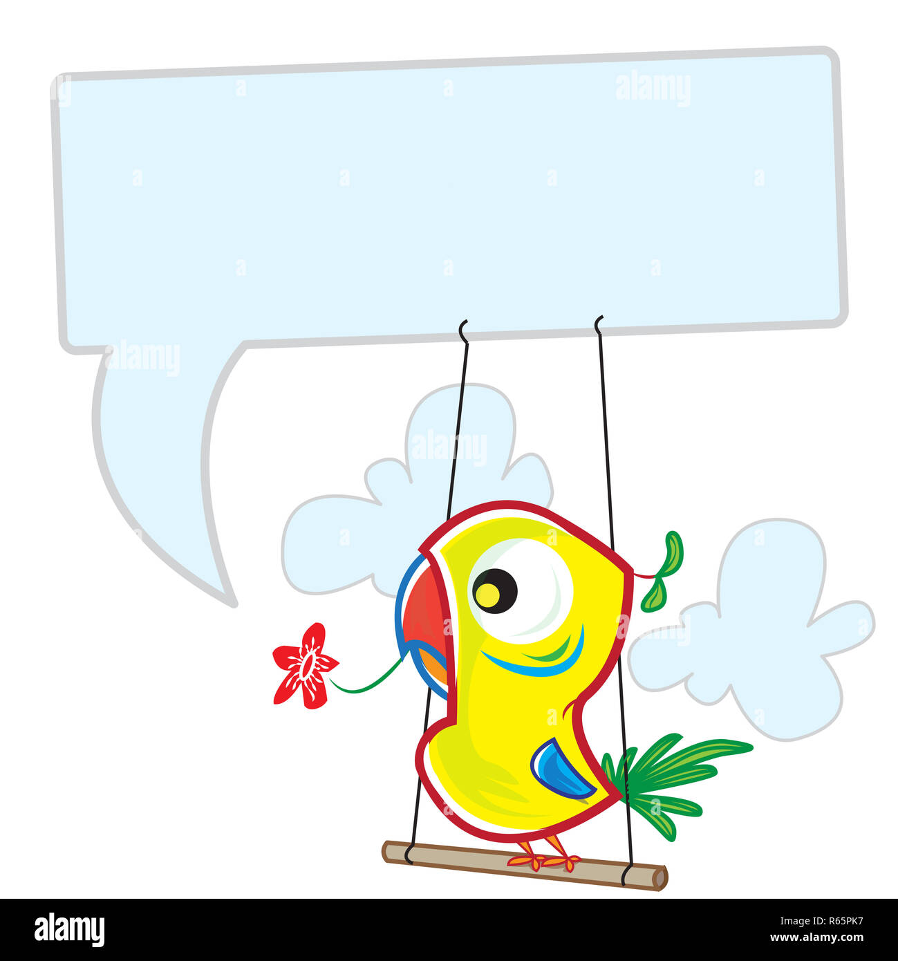 Perroquet avec balloon Banque D'Images