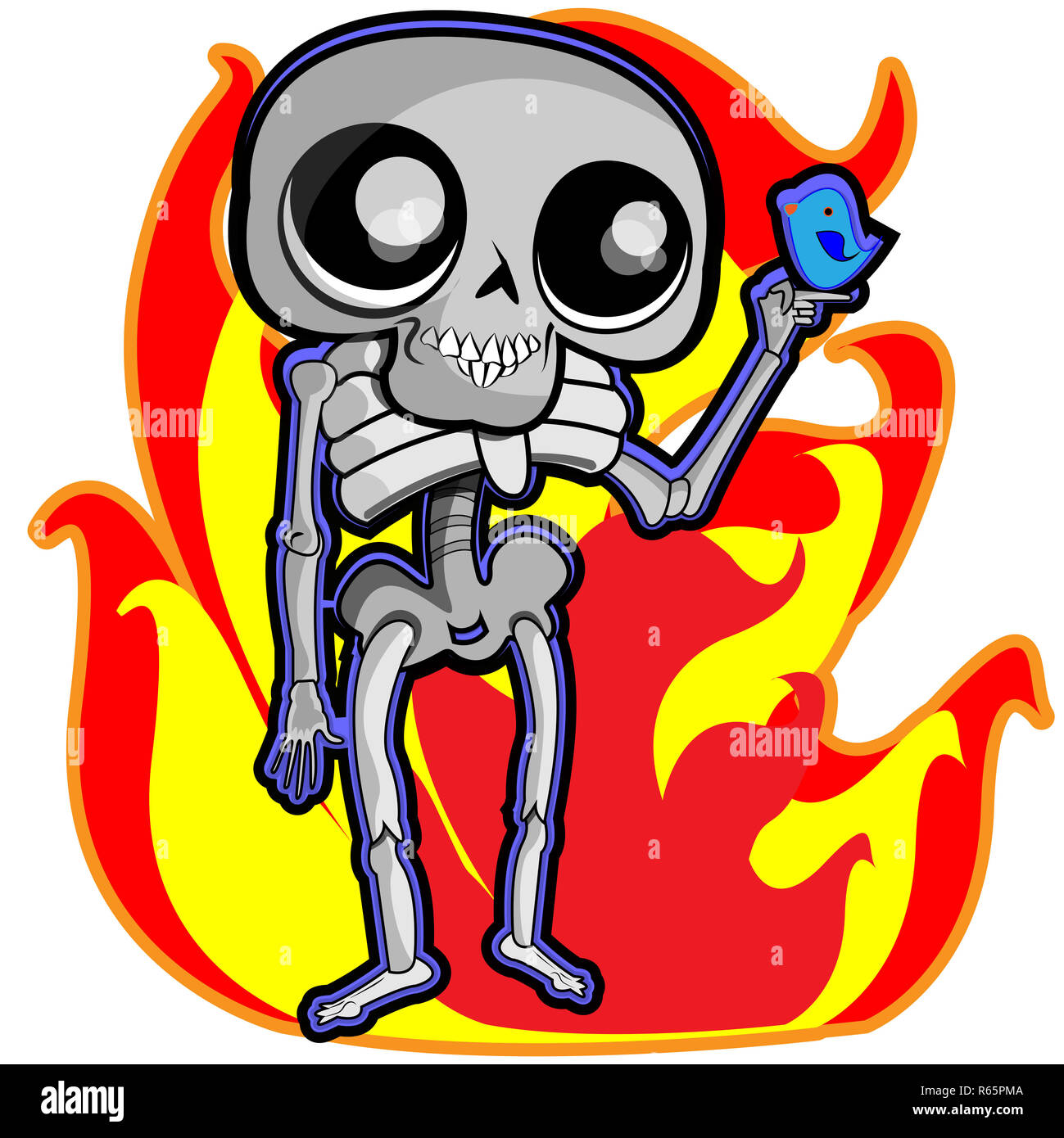 Squelette et bird Banque D'Images