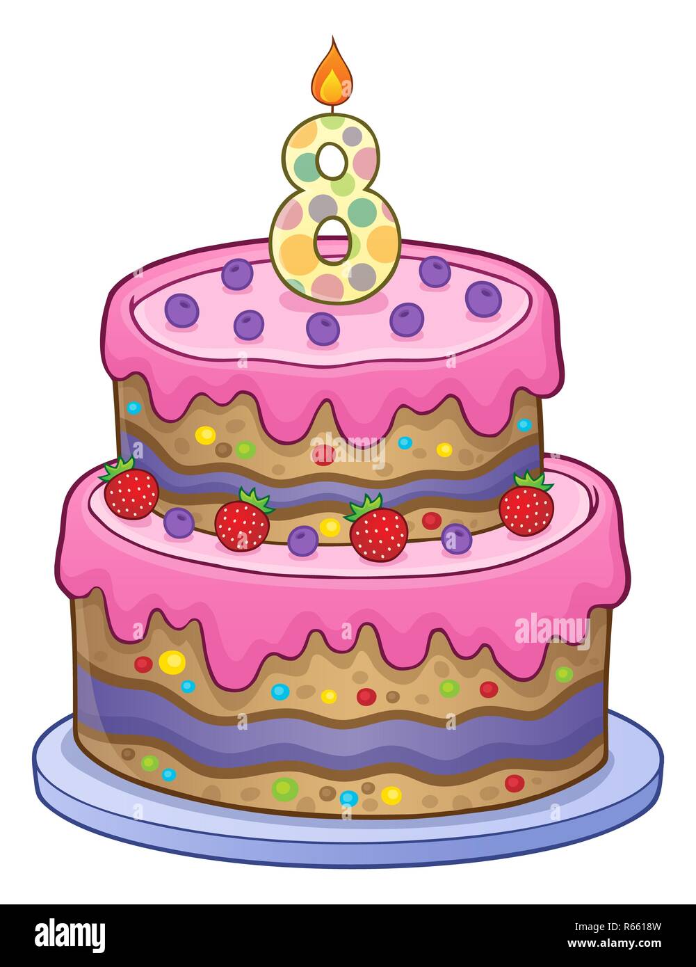 Gateau D Anniversaire De Droit Pour 8 Ans Photo Stock Alamy
