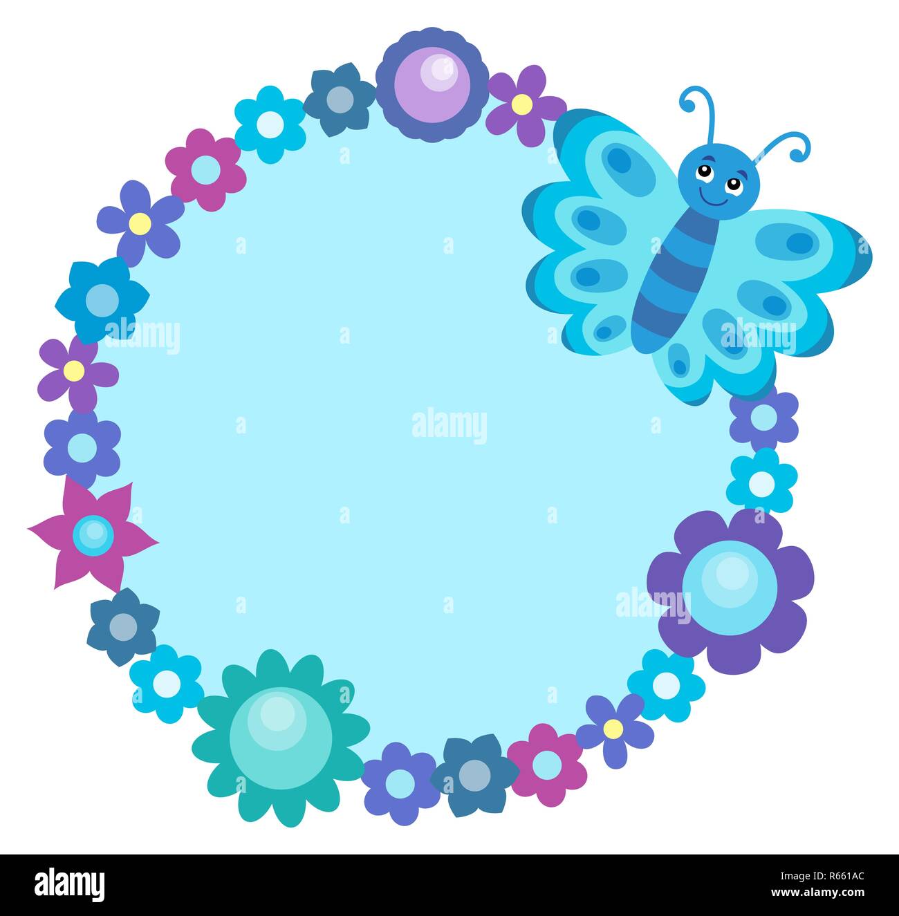 Tour de fleur avec papillon 2 Banque D'Images