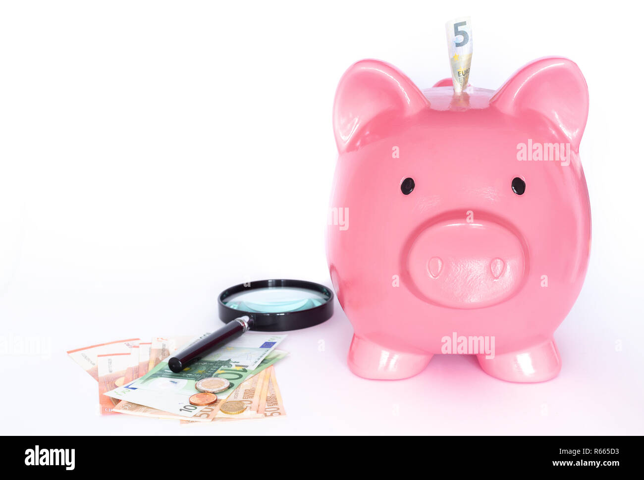 L'argent européen, euro et piggy tirelire Banque D'Images