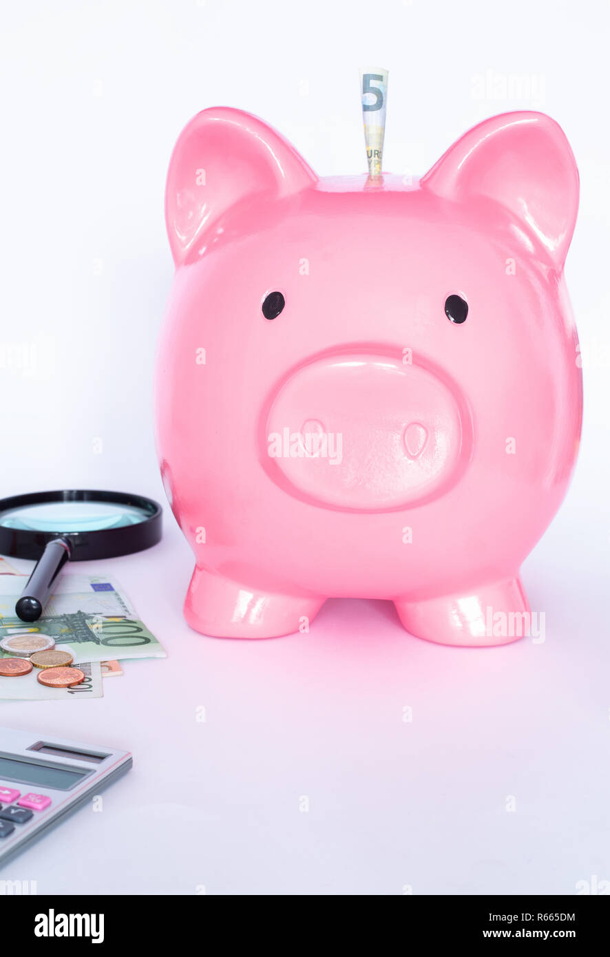 L'argent européen, euro et piggy tirelire Banque D'Images