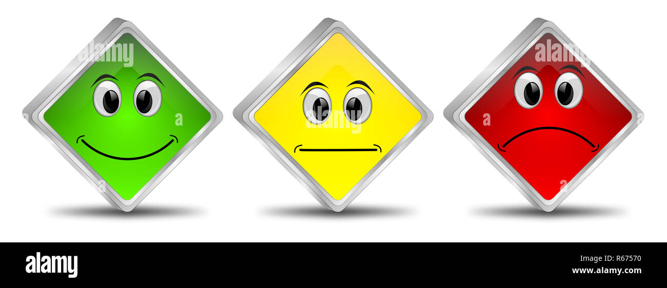 Trois boutons de vote coloré - 3D illustration Banque D'Images