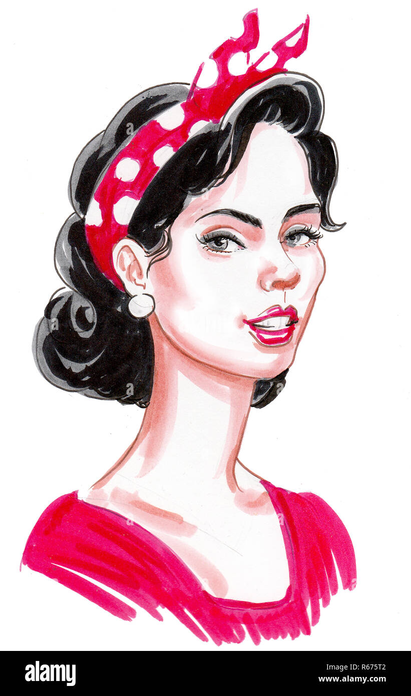 Vintage pin up girl illustration Banque de photographies et d’images à ...