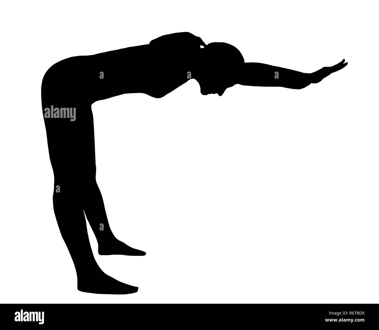 Silhouette d'une femme exerçant Banque D'Images