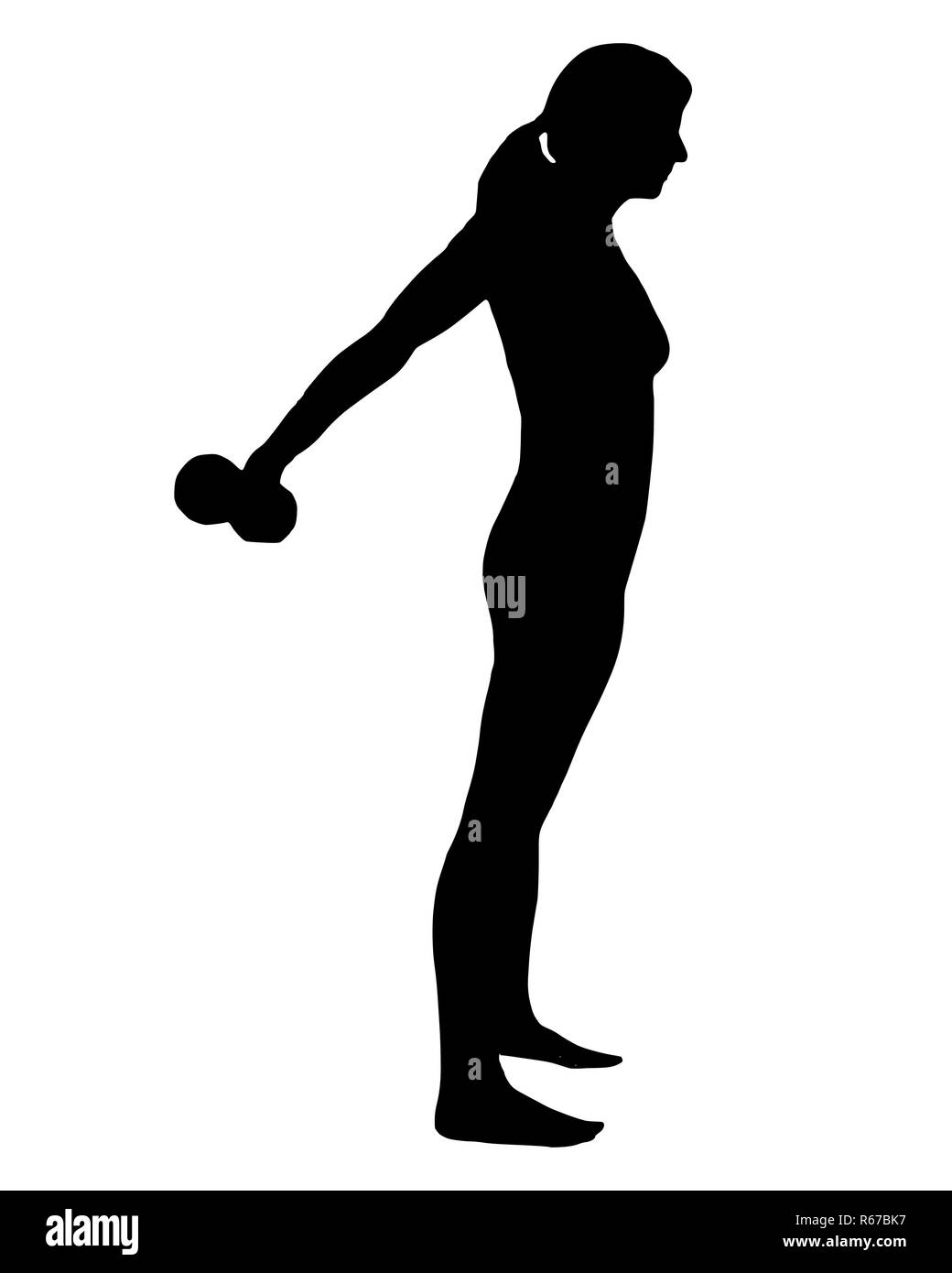 Silhouette d'une femme exerçant Banque D'Images