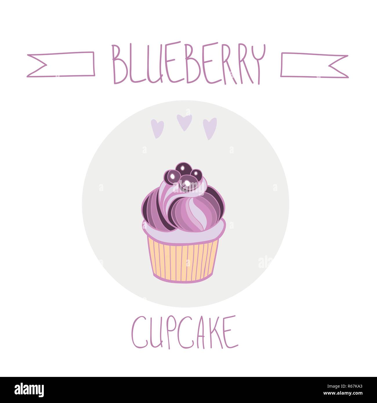 Belle belle yummy cupcake blueberry illustration vectorielle. Illustration de Vecteur