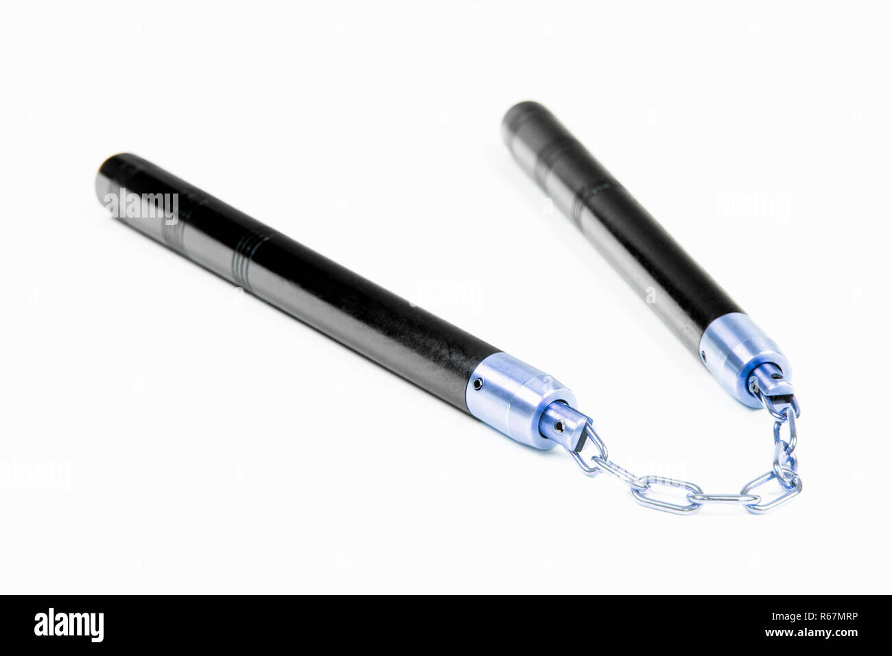 Nunchaku noir isolé Banque D'Images
