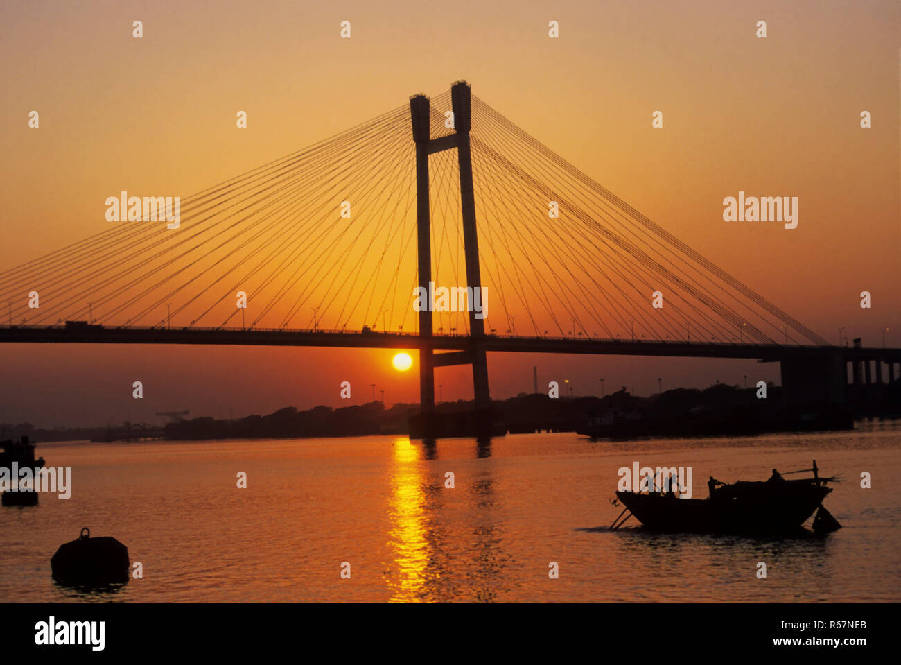 Vidyasagar Setu (nouveau pont), Calcutta, West Bengal, India Banque D'Images