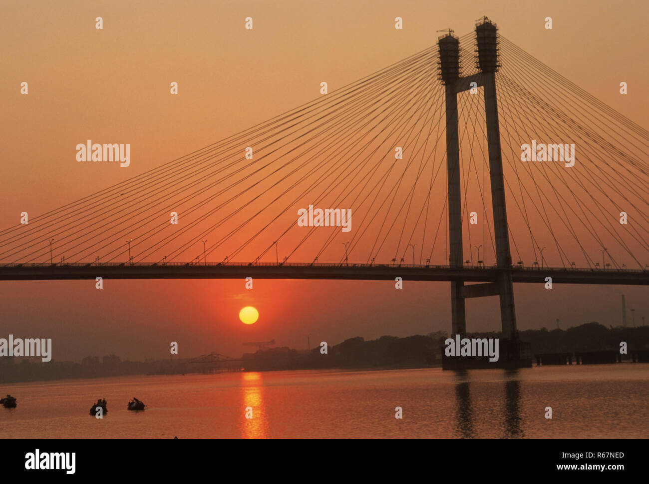 Vidyasagar Setu (nouveau pont), Calcutta, West Bengal, India Banque D'Images